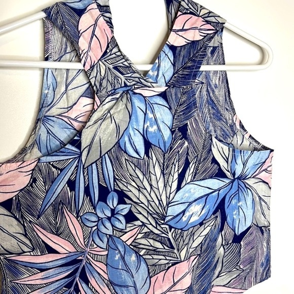Vintage Cristina Tropical Floral Vest Top Collared Button Top - Picture 7 of 7